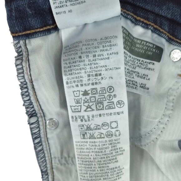 Levi Boyfriend Mid Rise Jeans Dark Blue Wash Classic 32 - Picture 13 of 16